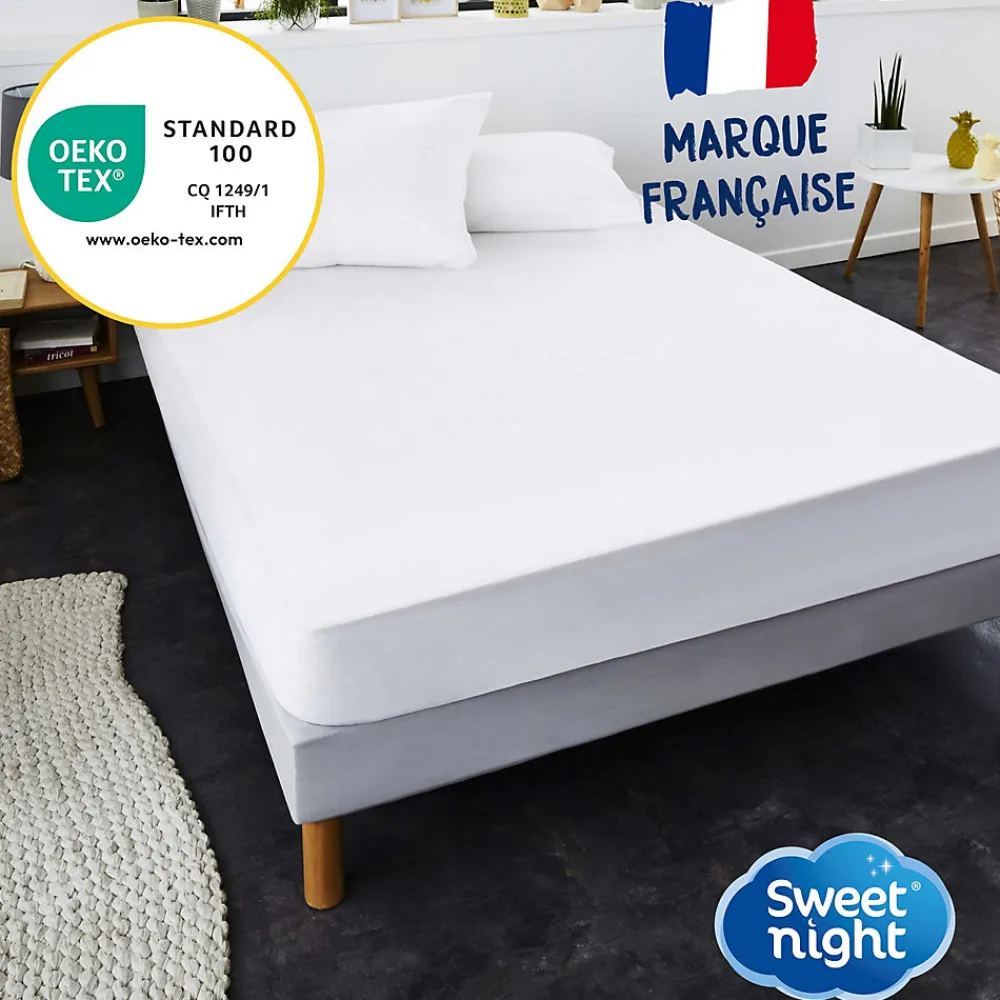 Protège matelas - Alèse Imperméable et Anti Acariens - Bouclette Éponge Coton- Silencieux et Respirant>Sweetnight Sale