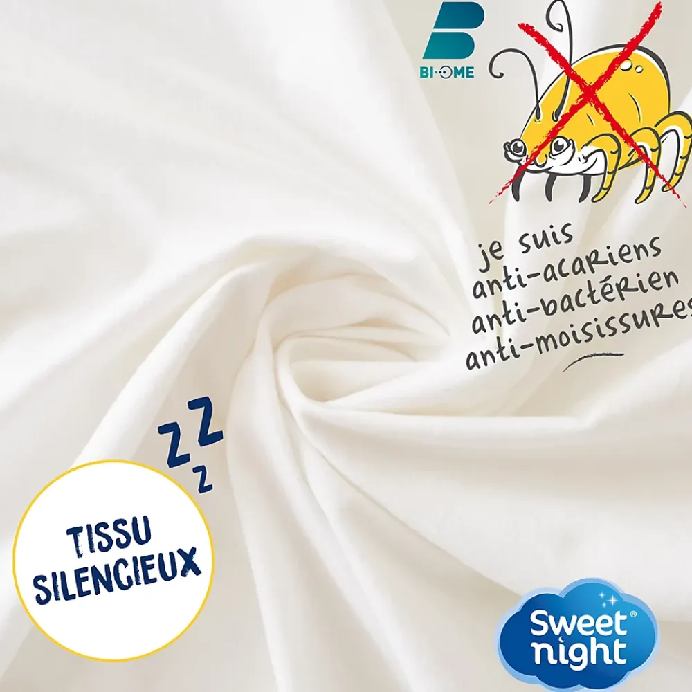 Sweetnight Protège matelas - Alèse Imperméable et Anti Acariens - Bouclette Éponge Coton - Silencieux et Respirant* Protège Matelas