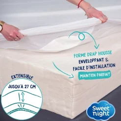 Sweetnight Protège matelas - Alèse Imperméable et Micro Respirante - Souple et Silencieux - Lavable à 90 degrés* Protège Matelas