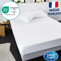 Protège matelas - Alèse Imperméable et Micro Respirante - Souple et Silencieux - Lavable à 90 degrés><noscript><img width=