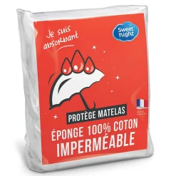 Protège matelas - Bouclette en Coton - Alèse Imperméable et Absorbante - Respirant et Silencieux>Sweetnight Clearance