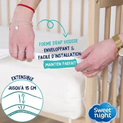 Protège matelas Bébé - Alèse Imperméable et Micro Respirante - Souple et Silencieux - Lavable à 90 degrés><noscript><img width=