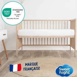 Protège matelas Bébé - Alèse Imperméable et Micro Respirante - Souple et Silencieux - Lavable à 90 degrés><noscript><img width=