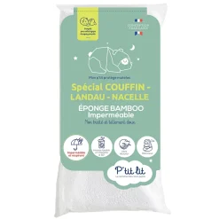 P’Tit Lit Protège Matelas Bébé Bamboo - Couffin - Landeau - Nacelle - 40x80 cm - Alèse Imperméable - Sans traitement chimique* Protège Matelas