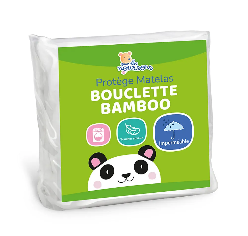 Protège Matelas Bébé Bamboo - Alèse Imperméable - Doux - Sans traitement chimique - Respirant et Silencieux>Les Noursons