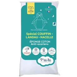 P’Tit Lit Protège Matelas Bébé Couffin - Landeau - Nacelle - Alèse Anti Acariens et Imperméable - Bouclette 100% coton* Protège Matelas