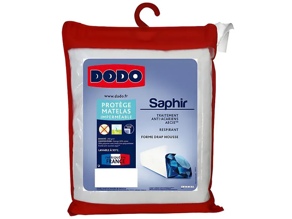 Dodo Protège matelas imperméable et anti-acariens - 140 x 190 cm - SAPHIR* Protège Matelas