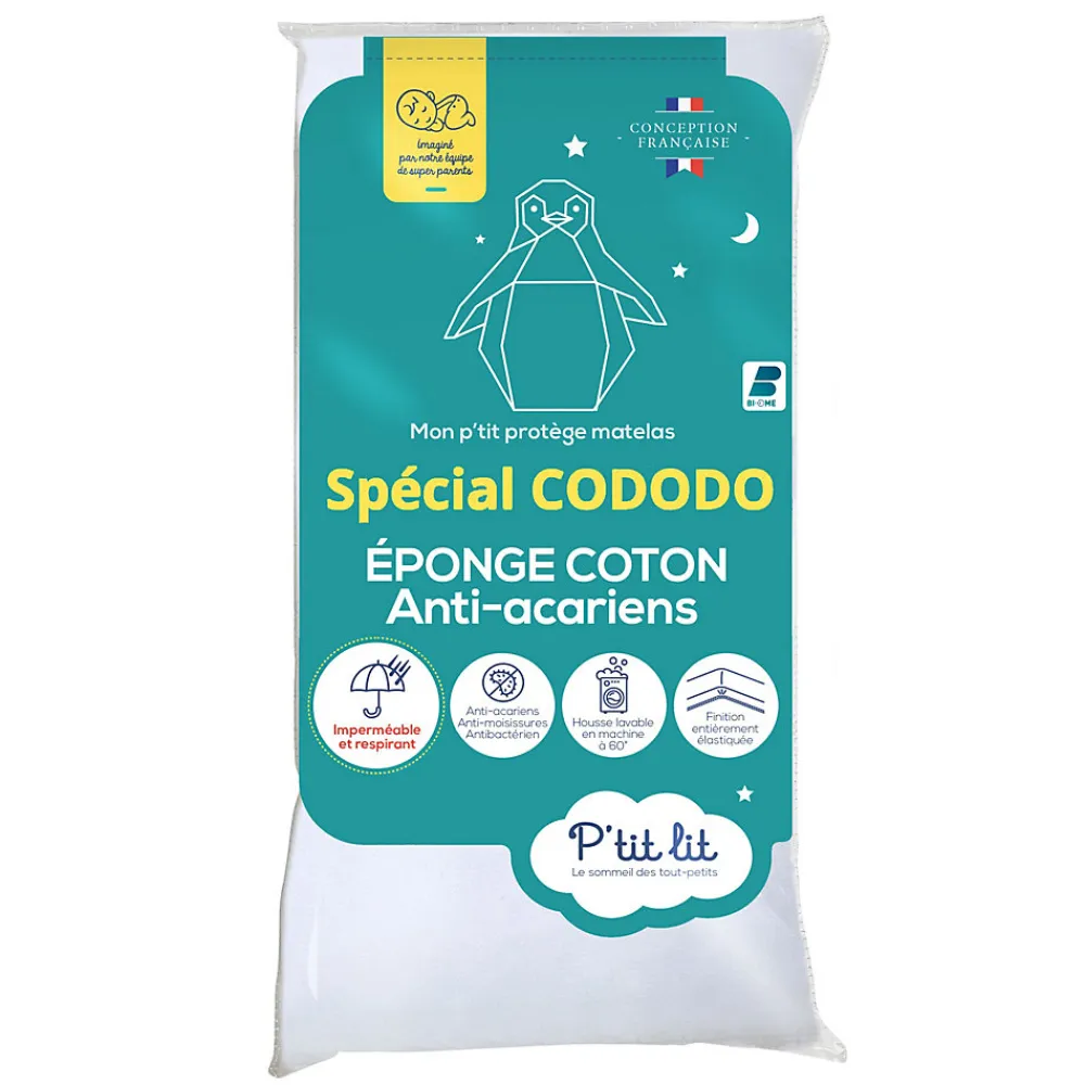Protège Matelas Enfant Anti Acariens - Alèse Imperméable - Bouclette 100% coton - Silencieux et Absorbant>P’Tit Lit New