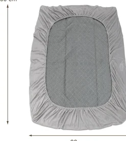 Protège Matelas Housse de Lit Douce en Polyester Cristal Poche Profonde Dessous Antidérapant 90 X 200 CM Gris><noscript><img width=