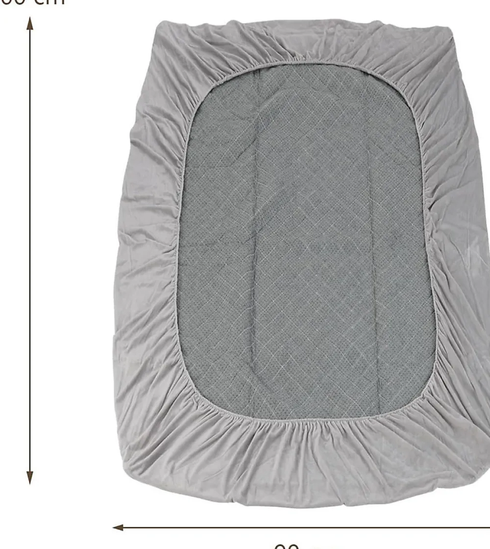 Protège Matelas Housse de Lit Douce en Polyester Cristal Poche Profonde Dessous Antidérapant 90 X 200 CM Gris>Giantex Clearance