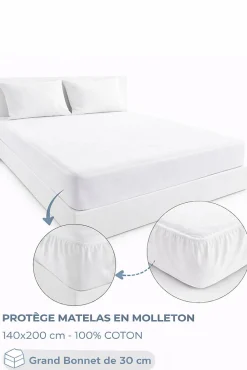 Protège Matelas Molleton - 140 x 200 - 5071>Mortreux Online
