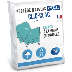 Protège matelas pour Clic Clac - Alèse Imperméable - Souple et Silencieux - Lavable à 90 degrés>Sweetnight