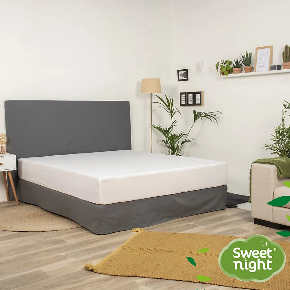 Protège Matelas 140x190 cm - Molleton 100% Coton - Traitement Végétal Anti-Acariens Greenfirst>Sweetnight