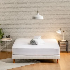 Protège matelas 140x190cm Molleton ANTI-ACARIENS>Bleu Calin Online