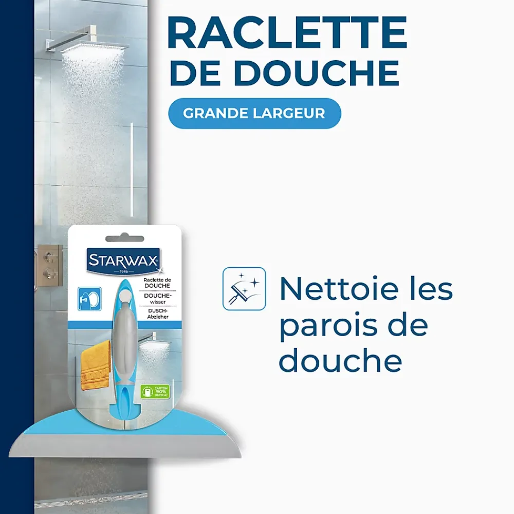 Starwax Raclette de douche coloris bleu/gris largeur 230 mm* Serpillère