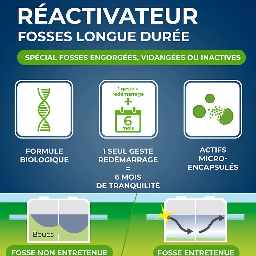 Réactivateur biologique fosses septiques 500g>Starwax Discount