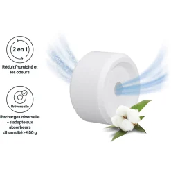 GoodHome Recharge pour absorbeur d'humidité 2 galets coton 20m² 450g* Absorbeur D'Humidité