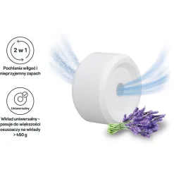 Recharge pour absorbeur d'humidité 2 galets lavande 20m² 450g><noscript><img width=