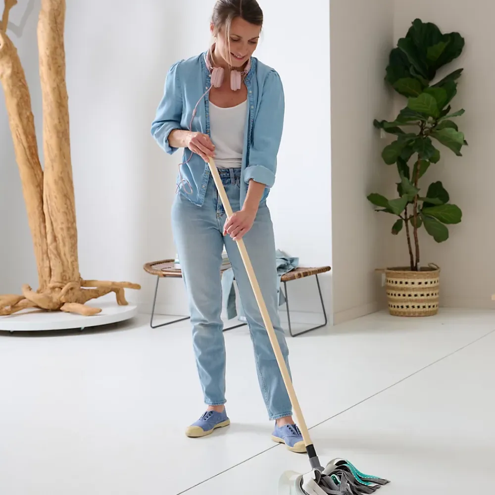 GoodHome Recharge pour balai-serpillère à franges microfibre et plastique blanc et bleu l.8 cm* Serpillère