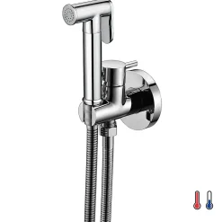 Kibath Robinet WC HYGIÈNE INTIME 2 eaux Chrome brillant en laiton* Nettoyant Pour Wc