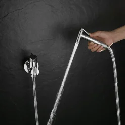 Kibath Robinet WC HYGIÈNE INTIME 2 eaux Chrome brillant en laiton* Nettoyant Pour Wc