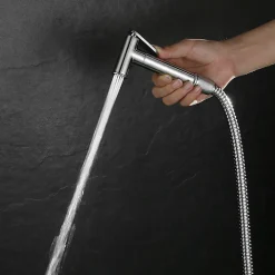 Robinet WC HYGIÈNE INTIME 2 eaux Chrome brillant en laiton><noscript><img width=