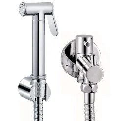 Robinet WC HYGIÈNE INTIME 1 eau Chrome brillant en laiton><noscript><img width=