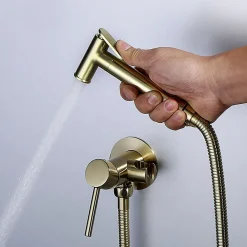 Robinet WC HYGIÈNE INTIME 2 eaux, OR brossé, en laiton>Kibath Sale