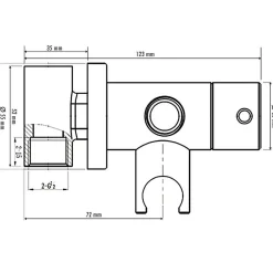 Robinet WC HYGIÈNE INTIME 2 eaux, OR brossé, en laiton><noscript><img width=
