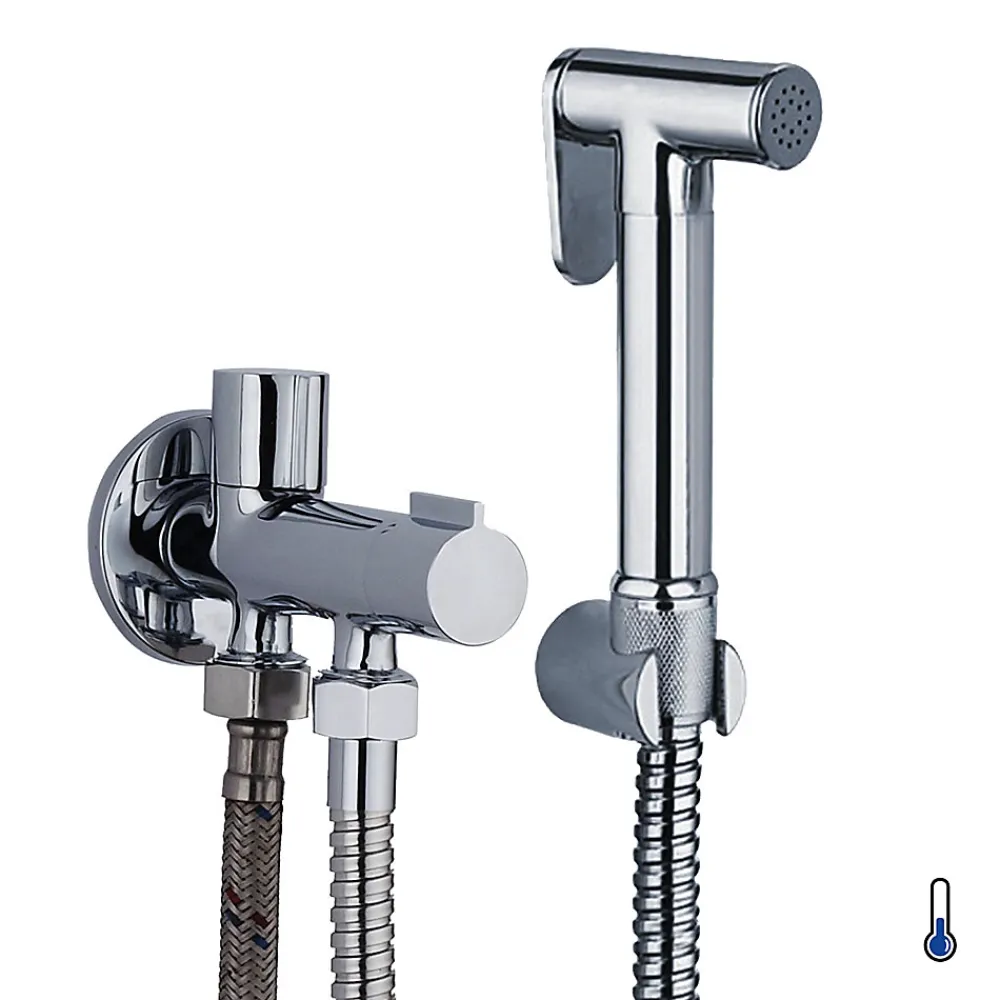 Kibath Robinet WC HYGIÈNE INTIME 1 eau Chrome brillant en laiton* Nettoyant Pour Wc