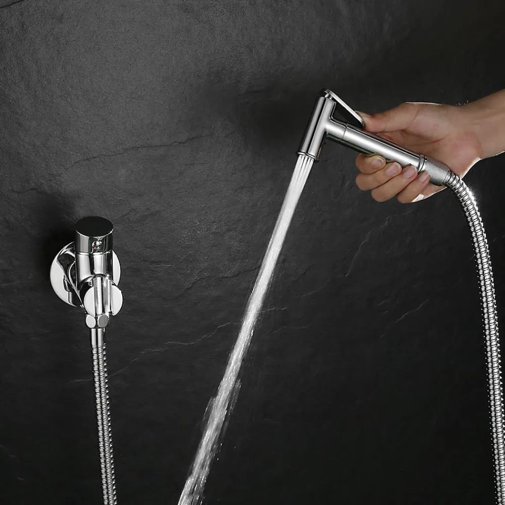 Kibath Robinet WC HYGIÈNE INTIME 1 eau Chrome brillant en laiton* Nettoyant Pour Wc