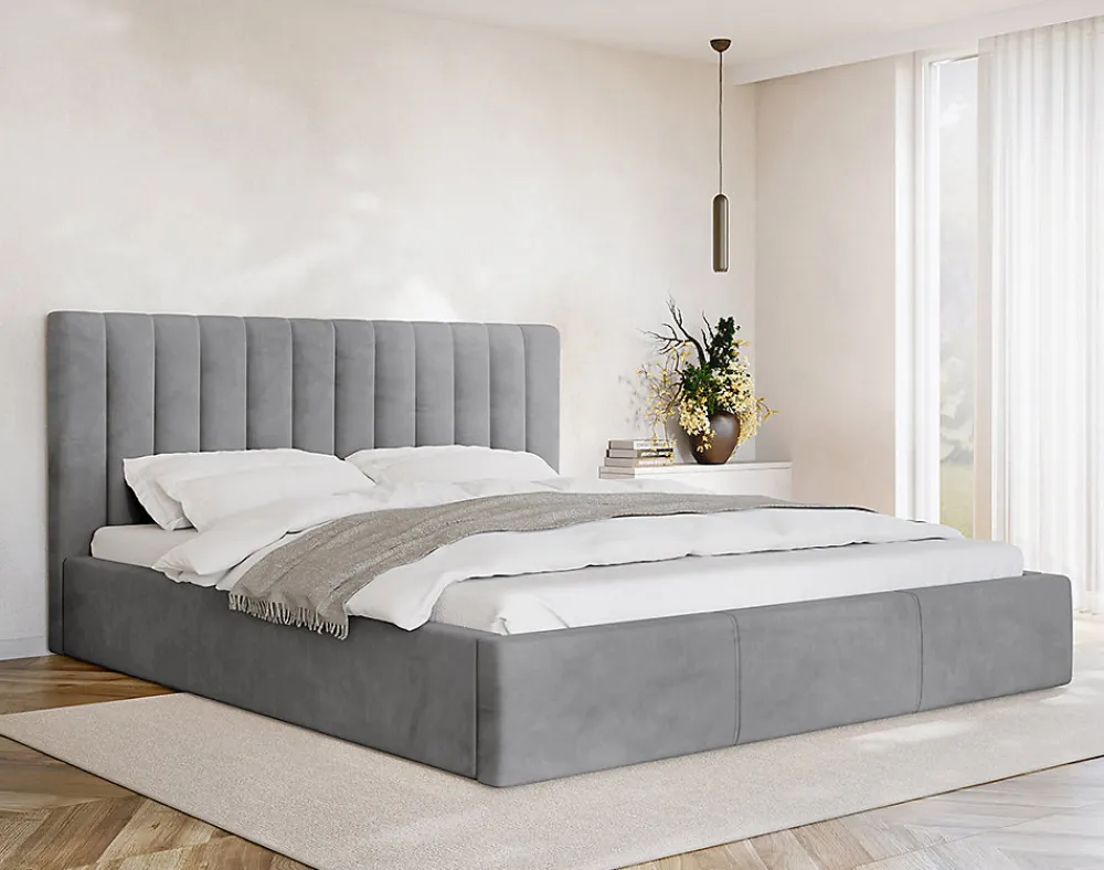 Rosario - lit coffre - 180x200 - sommier inclus - en velours ->Best Mobilier Sale