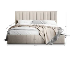 Rosario - lit coffre - 180x200 - sommier inclus - en velours -><noscript><img width=