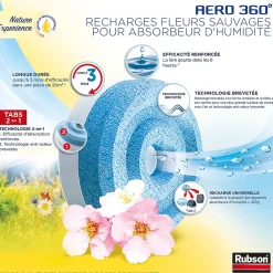 Rubson - Recharge Aero 360 Nature Experience Fleurs Sauvages Lot De 4 Recharges* Absorbeur D'Humidité
