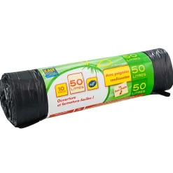 Sacs poubelle 50l poignées coulissantes>Kaly Prime New