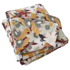 SARAH - Chemin de Lit 90x200cm Gaze de Coton Imprimé Rose Imprimé Floral>Altobuy Clearance