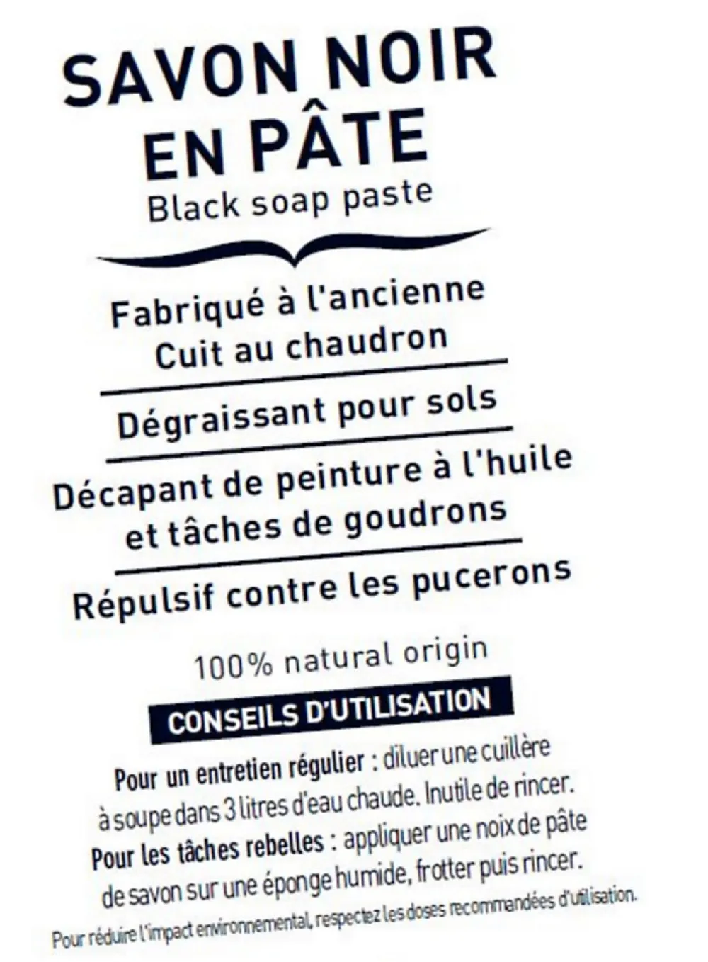 Savon noir Savonnerie du midi en pâte à l’huile de lin 1kg>La Corvette Online