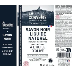 Savon noir Savonnerie du midi liquide à l’huile d’olive 1L>La Corvette Outlet