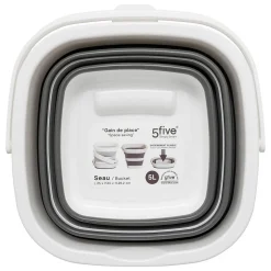 Seau Retractable 5L gris et blanc - Gris->5Five Clearance