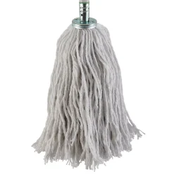 Serpillère à franges en coton blanc L.158 x l.13 cm* Serpillère