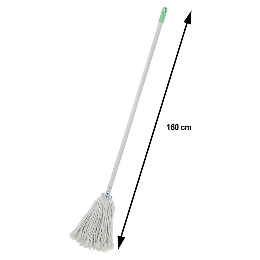 Serpillère à franges en coton blanc L.158 x l.13 cm* Serpillère
