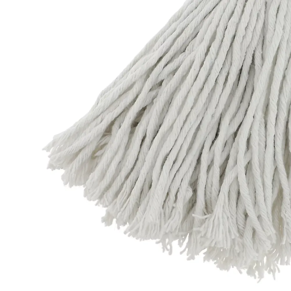Serpillère à franges en coton blanc L.158 x l.13 cm* Serpillère