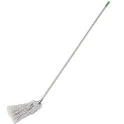 Serpillère à franges en coton blanc L.158 x l.13 cm* Serpillère