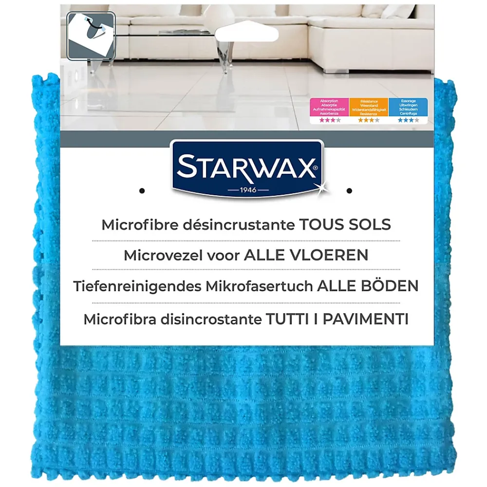 Starwax Serpillère microfibre désincrustante bleu L.70 x l.50 cm* Serpillère