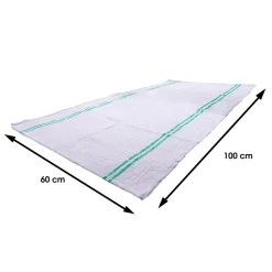 Serpillère traditionnelle blanc cassé et vert L.100 x l.60 cm* Serpillère