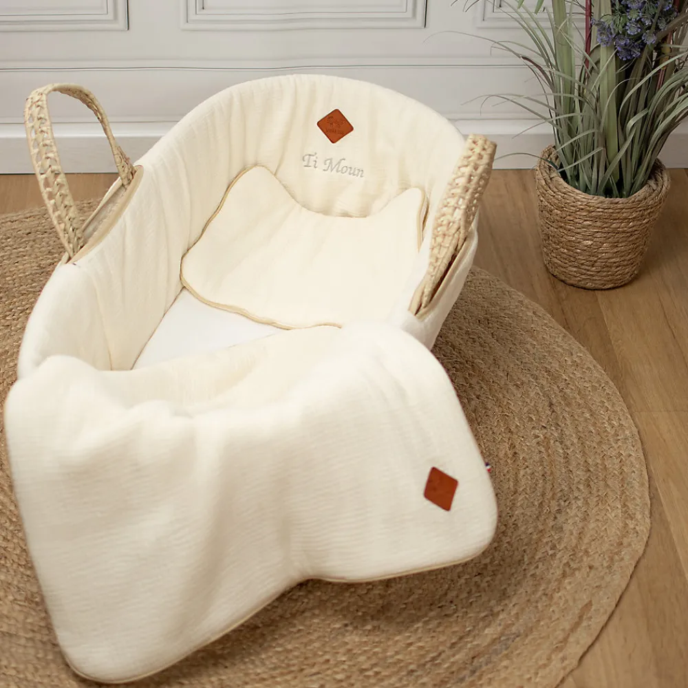 Set berceau couverture et coussin en gaze de coton Jeanne>Sevira Kids Best