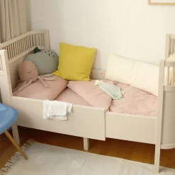 Set de 2 drap-housses rose foncé 60 x 120 cm><noscript><img width=