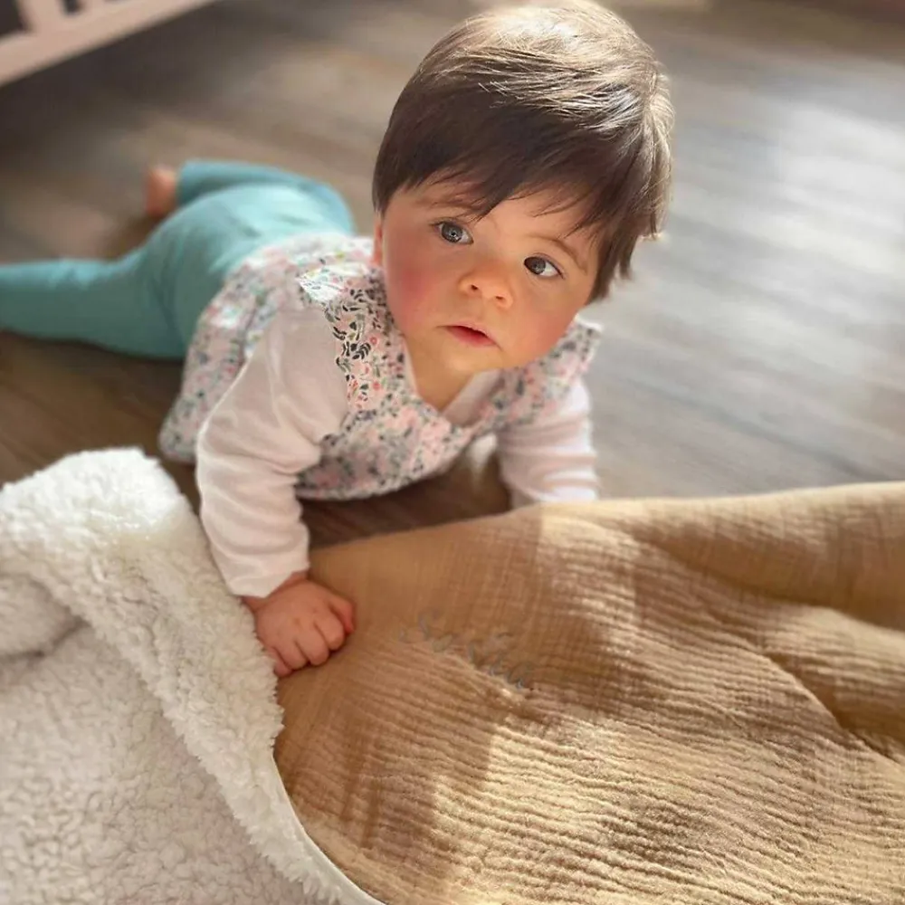 Couverture en gaze de coton et sherpa Jeanne>Sevira Kids Outlet