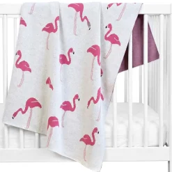 Couverture en coton bio FLAMANT ROSE>Sevira Kids Online