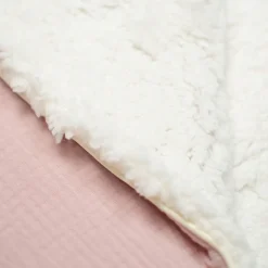 Couverture en gaze de coton et sherpa Jeanne><noscript><img width=